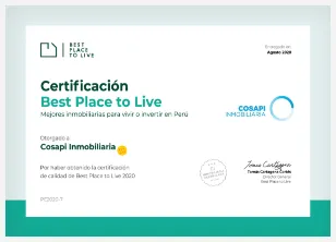 Certificado Best Place to Live 2023
